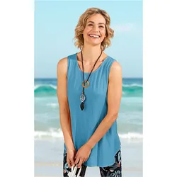 Viskose-Top in hellblau in Größe 52 von DW-Shop, Hellblau, 52