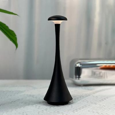 Evergreen Home Goods Rechargeable Mushroom Table Lamp, Wireless Touch Control, USB C Desk Lamp, Creative Atmosphere Light black