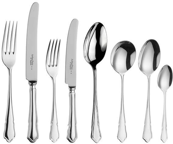 Arthur Price of England Dubarry Sovereign Stainless Steel 44 Piece Cutlery Box Set