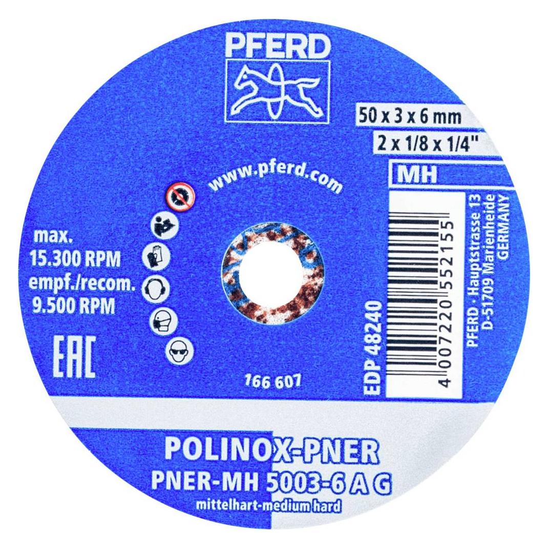 Pferd 47700208 POLINOX verpresstes Vlies-Rad PNER O 50x3 mm Bohrung-O 6 (47700208)