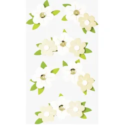 6x Heyda, Sticker, Sticker-Etikett Blumen weiss 6 Stück bunt (6 Sticker)