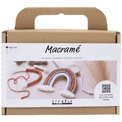 Creativ Company Mini Macramé Regenbogen, Handarbeitsset, Mehrfarbig