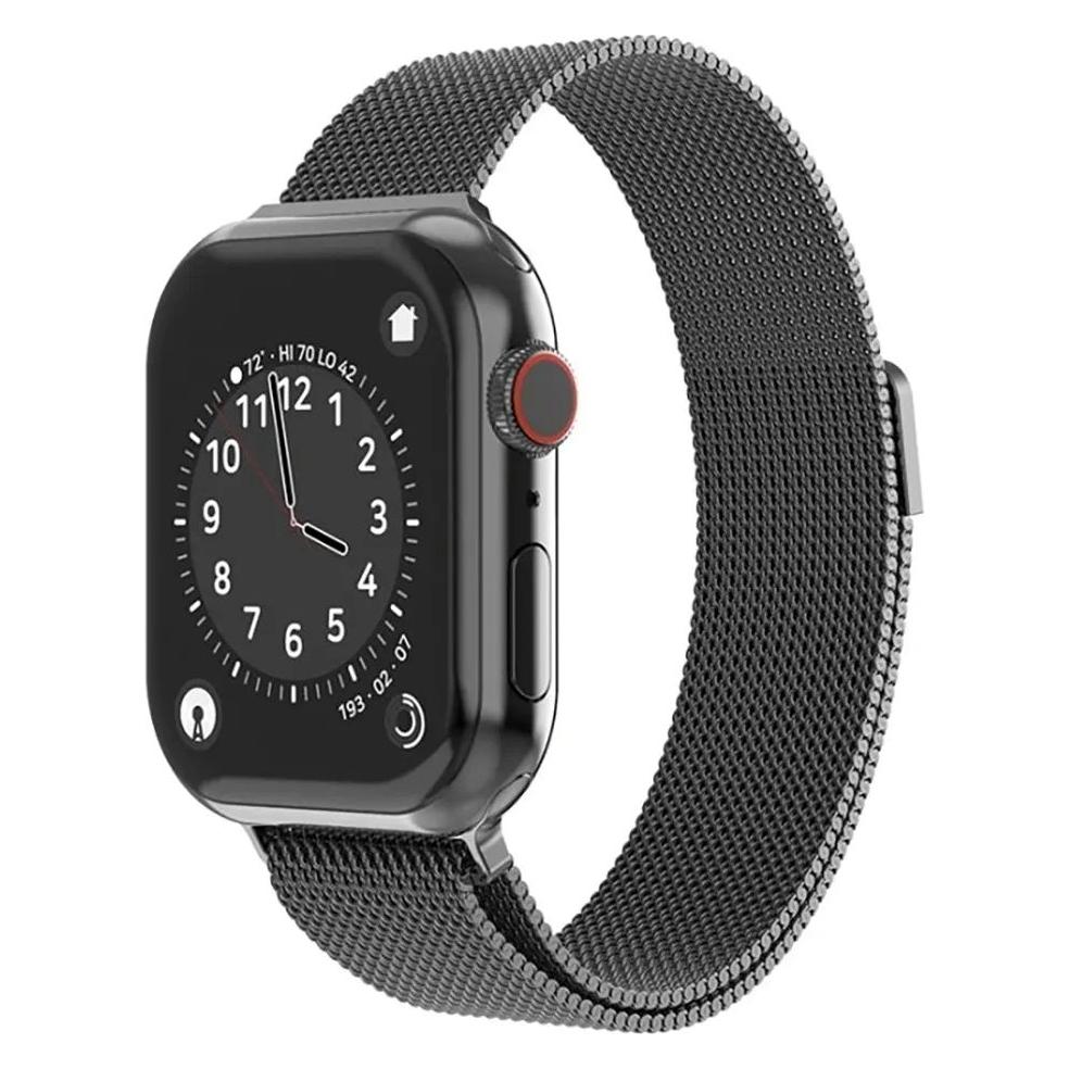 Swissten Mesh band for apple watch 42-44 mm black (42 mm, 44 mm, Edelstahl) (46000211)