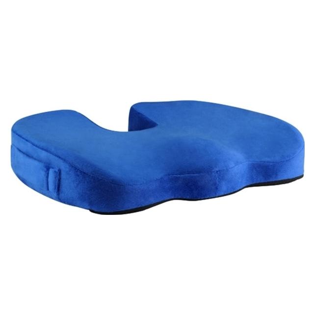 Powerton Orthopädisches Kissen, druckfeste Kunststoffspitze, ergonomisch, blau, Memory-Schaum (WPEUS2B)