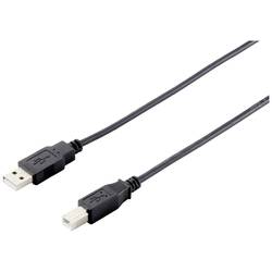 Equip USB-Kabel USB 2.0 USB-A Stecker, USB-B Stecker 3.00 m Schwarz doppelt geschirmt 128861