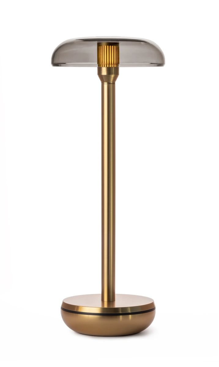 Humble Air Gold - Oplaadbare tafellamp met rookglas en goudkleurig aluminium