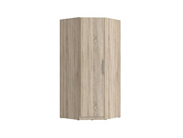 FORTE CADIXO Eckschrank 95, Eckkleiderschrank Skandinavisch Drehtürenschrank, 1-türig mit Einlegeböden und Kleiderstange, Holzdekor: Sonoma Eiche, 94 cm breit x 213 cm hoch x 94 cm tief