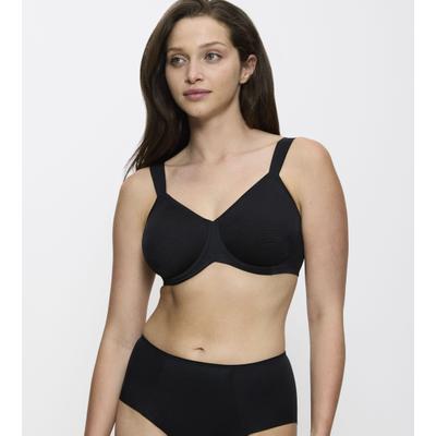 Minimizer-BH TRIUMPH "Essential Minimizer", Damen, Gr. 95, Cup G, schwarz, Obermaterial: 71% Polyamid, 29% Elasthan (LYCRA), gemustert, leicht glänzend, unifarben, BHs Minimizer-BH, schimmerndes Jacquard-Muster, mit Bügel