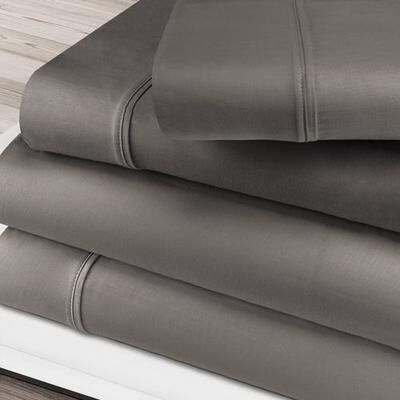 Home City, Inc. Diversion Sheet Set, Split King, Gray