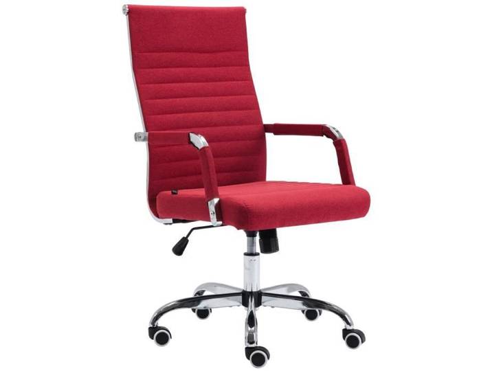 Chaise de bureau Amadora - CLP - Réglable en hauteur - Pivotant - Rouge-Tissu