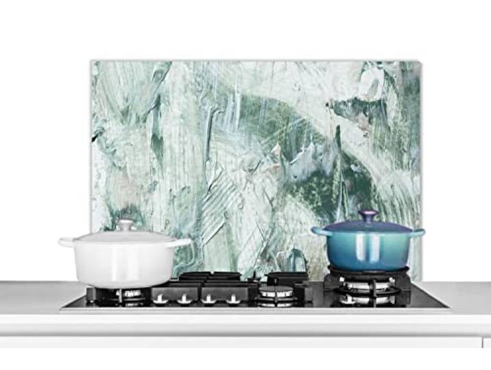 Spatscherm Keuken - 90x60 cm - Tuindecoratie - Verf - Abstract