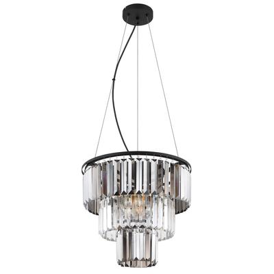 GLOBO LIGHTING Pendelleuchte "NAXIS", schwarz (schwarz matt), 1 Stk., Leuchten, Kristalllampe, Glaskristalle, Design Leuchte, Hängelampe, Pendelleuchte