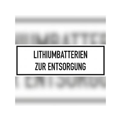 Gefahrzettel Lithiumbatterien zur Entsorgung, Folie, 148x52 mm, 500 Stück/Rolle