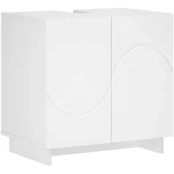 vidaXL, Badmöbelset, Badezimmerschrank-Set 2 stk. Weiss Holzwerkstoff