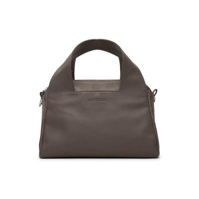Henkeltasche GRETCHEN "Ruby Tote Three", Damen, Gr. B/H/T: 30cm x 30cm x 30cm, braun (dunkelgrau), Leder, unifarben, Taschen, aus italienischem Kalbsleder