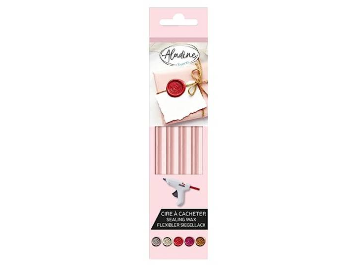 Aladine - Set van 4 flexibele wasstaafjes - pastelroze