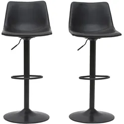 Barhocker Vintage PU schwarz 2er Set NEW ROCK