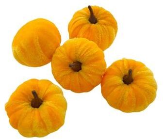 Inspired Finds 5 Piece Mini Artificial Pumpkin Set Halloween Fall Table Decorations yellow