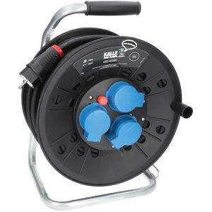Kalle-das-Kabel Kabeltrommel 118016, für außen IP44, 3x Schutzkontaktsteckdosen, Kabeltyp H07RN 1,5 mm², 40 m