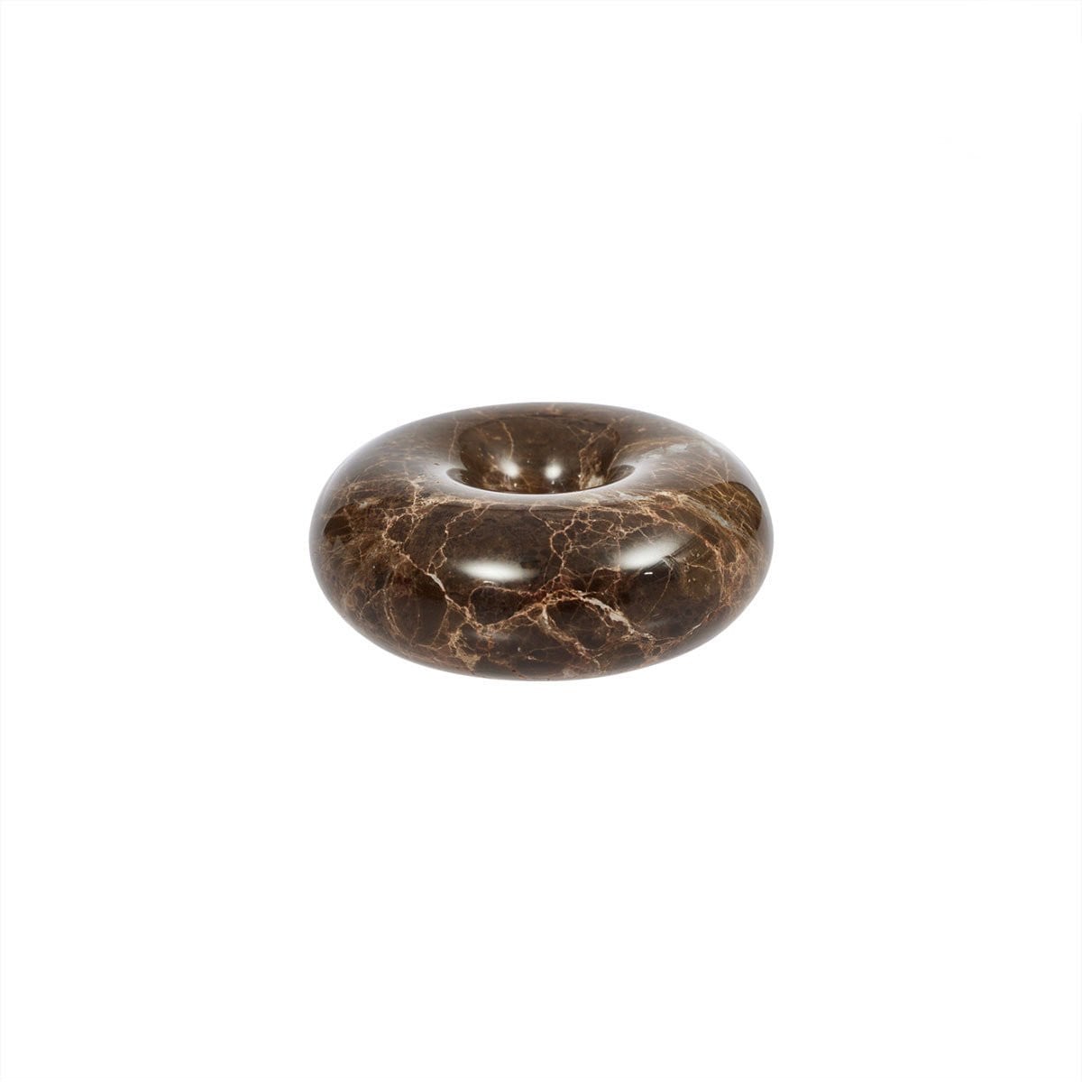 OYOY Savi kandelaar bruin marmer 10 cm