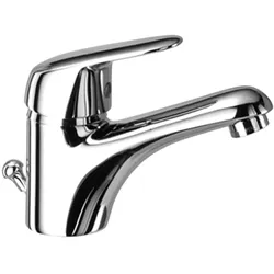 Herzbach Kappa Waschtischbatterie, mit Ablauf chrom, 50.113100.1.01 50.113100.1.01