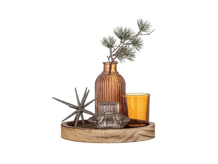 Tablett BLOOMINGVILLE Bloomingville Weihnachtsdeko Sanga 6-teilig , braun, H:22,5cm, Glas, Tabletts, Tablett