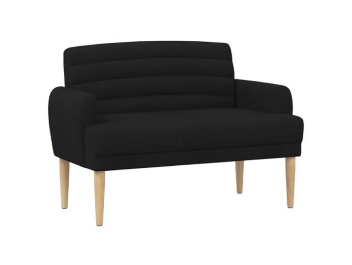 HKTMGDNG Zweisitzer Sofa mit Knopfheftung Stoff Couch Schwarz 116 cm Stylische 2-Sitzer Polstercouch aus Velours mit Kautschukholzbeinen für Ihr Schlafzimmer oder Ihr kleines Wohnzimmer.
