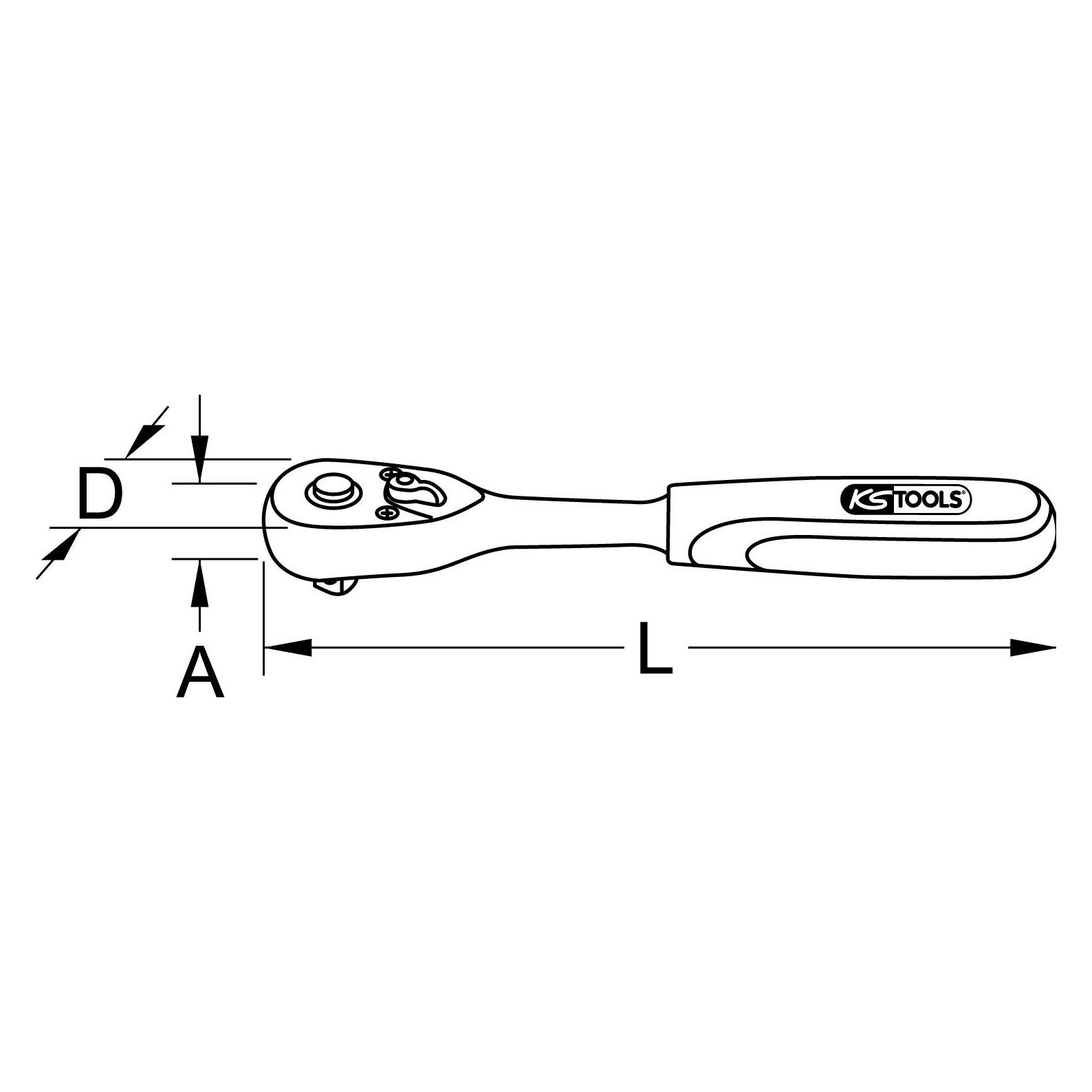 KS Tools ULTIMATE 3/8-Zoll-Wendeschlüssel, extraflach, 72 Zähne (920.3800)