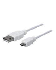 Manhattan Hi-Speed USB-Kabel Micro-USB Type B M bis USB M 2.0 1 m geformt weiß (323987)