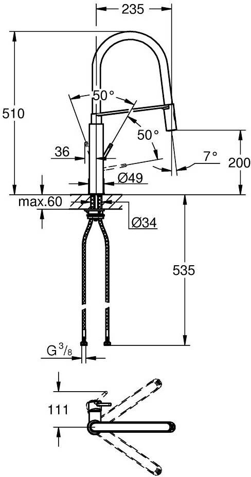 Grohe Concetto Einhand-Spültischbatterie mit ausziehbarer Profibrause