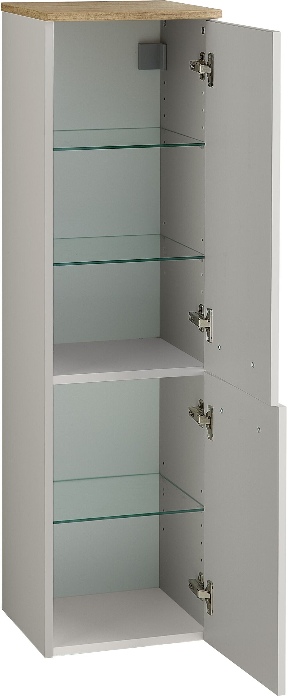 Midischrank SAPHIR "Quickset 500, Badschrank 32,4 cm breit, 2 Türen", weiß (kaschmir), B:32,4cm H:115,4cm T:32,2cm, Holzwerkstoff, Schränke, Midischrank, 2 Einlegeböden, Badezimmer-Midischrank