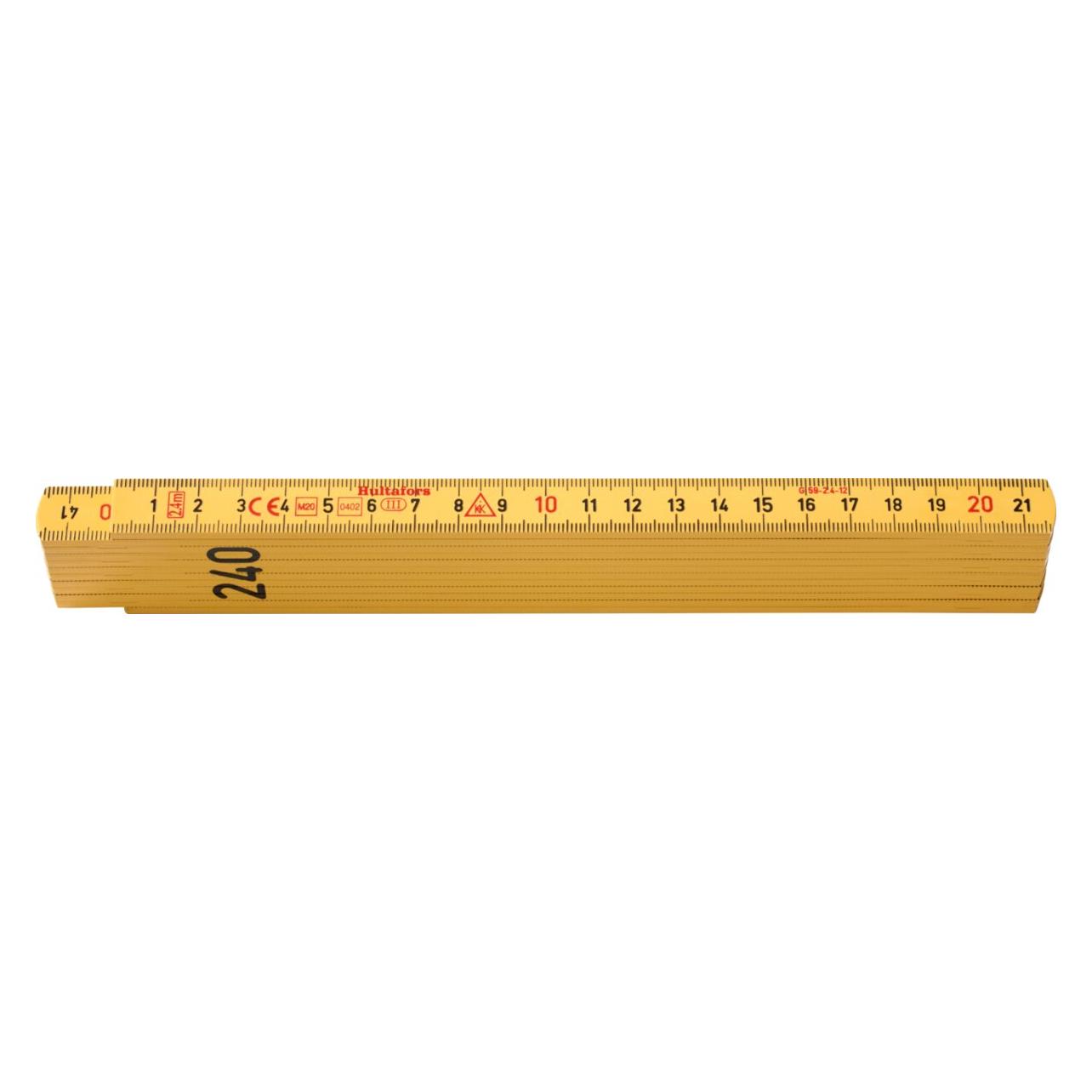 Hultafors Tommestok 59-2.4-12 glasfiber gul, 12 led, 2,40 m (2.40 m) (201304)