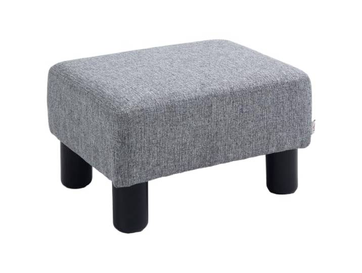 HOMCOM zitkruk met linnenlook moderne voetenkruk Grijs