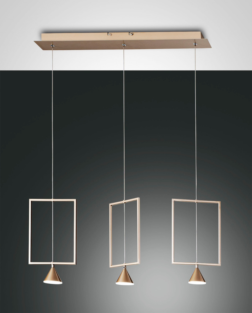 Fabas Luce 3er-LED-Pendelleuchte SIRIO gold 3390-49-225 8019282098348