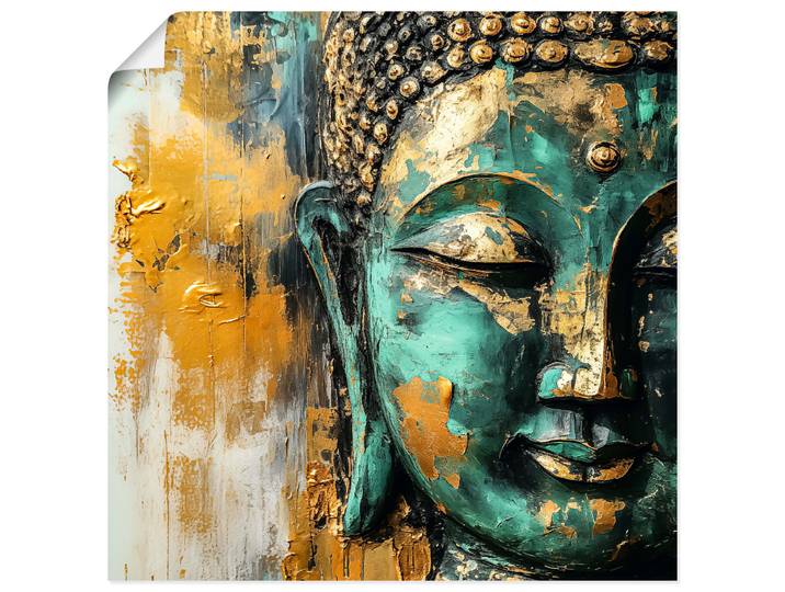 Wandbild ARTLAND Budda , farbe bild(er): gold, B:70cm H:70cm, Papier, Bilder, Wandbild, als Alubild, Leinwandbild, Poster, Wandaufkleber in verschied. Grössen