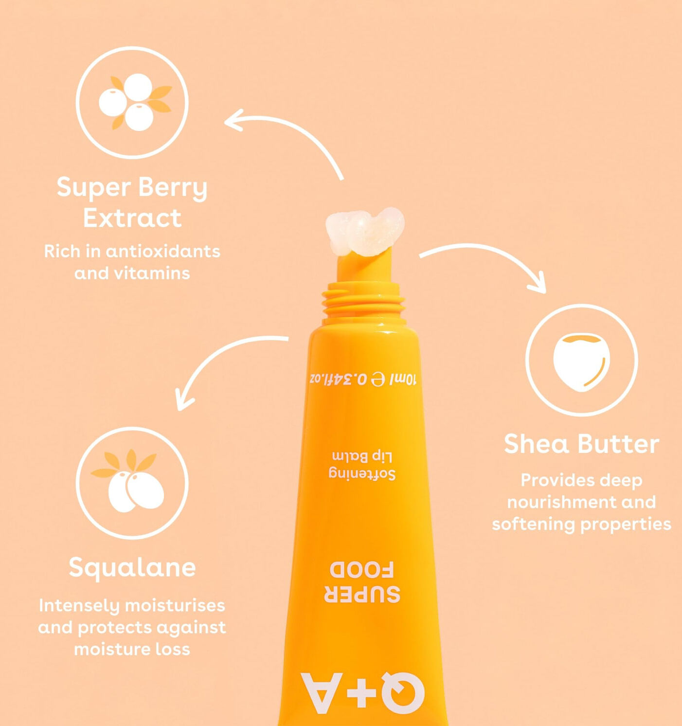Q+A Super Food Softening Lip Balm 10ml