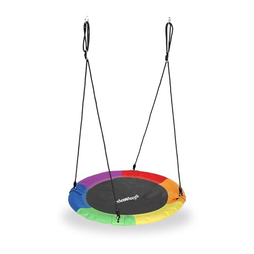 Relaxdays nestschommel voor kinderen, meerkleurig