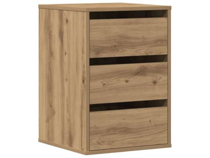 Makastle Kommode Schlafzimmer Braun Holzwerkstoff Artisan-Eiche 40x41x58 cm mit 3 Schubladen