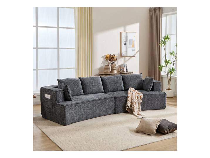 Celya Sofa Knochenloses moduläres Sofa mit tiefem Sitz, modernes Wohnzimmersofa, bequemes Cord-Cloud-Sofa