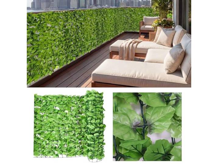 Mendler Balkonsichtschutz N77-500x150cm Blatt hell