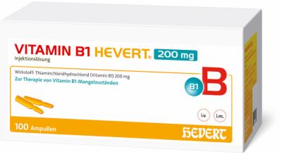 Hevert-Arzneimittel GmbH & Co. KG VITAMIN B1 HEVERT 200 mg Injektionslösung Amp. 100X2 ml 19831608