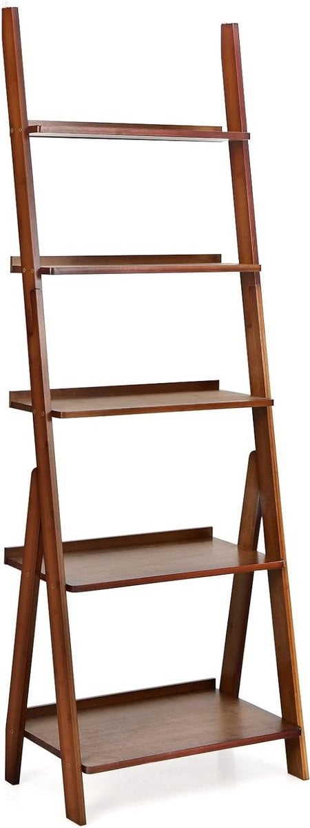 Ladderplank Opbergrek met 5 Niveaus in Koffiebruin