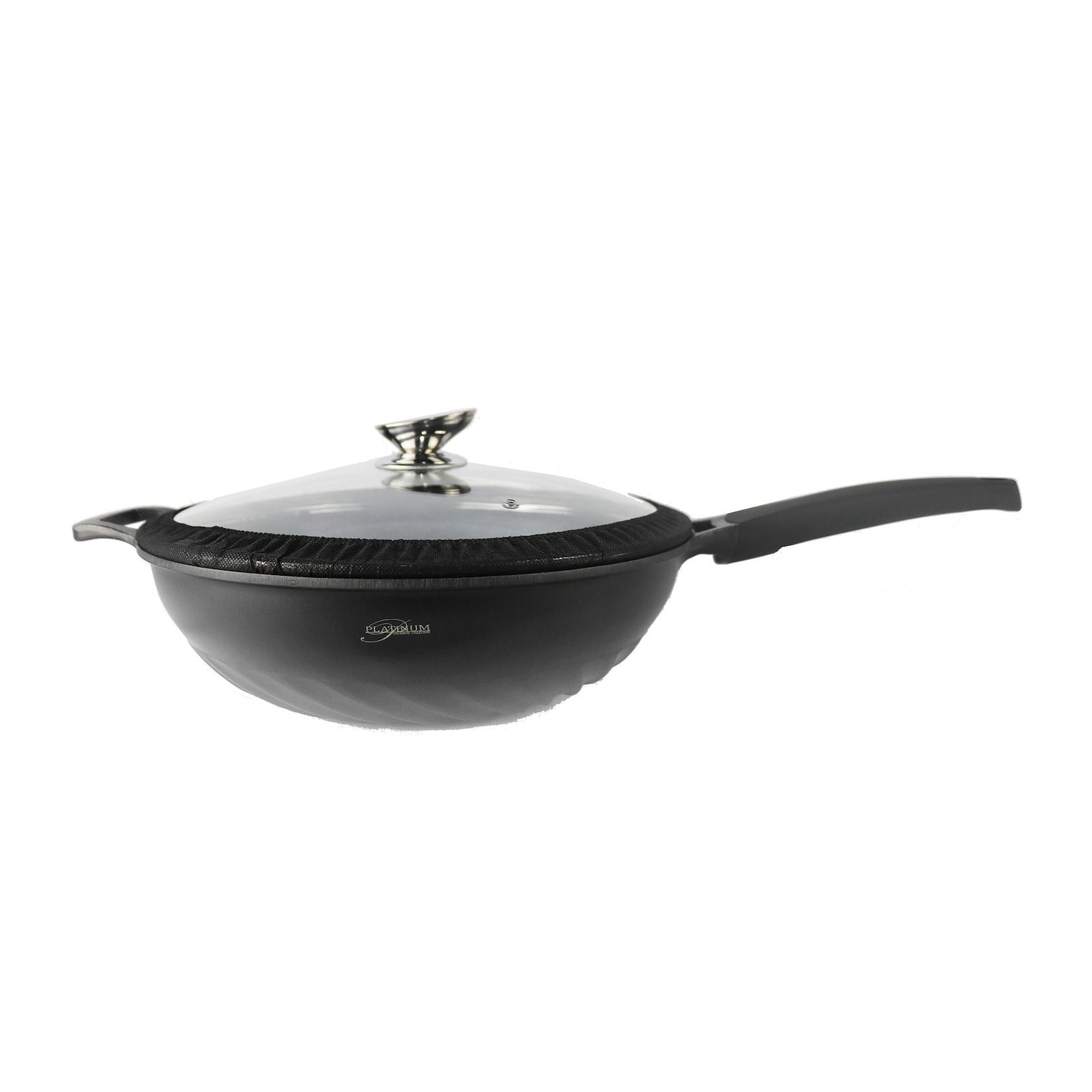 Aluguss Wok Bratpfanne Ø32cm mit Deckel