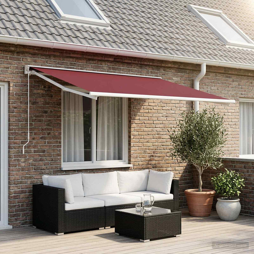 VidaXL Retractable Burgundy Red 450cm W x 350cm D