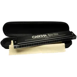 Cascha HH 2169 Master Edition Tremolo-Mundharmonika – C diatonisch – 24 Löcher (Mundharmonika, Diatonisch), Blasinstrumente, Schwarz