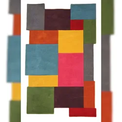 Handgetufteter Wollteppich `Thames Eva` - Geometrisch & Modern. Farbe: Multi, 150x240 cm | Kadima Design