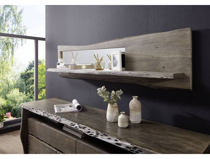 Étagère murale 165x22 Acacia laqué Gris taupe PURE ACACIA #906