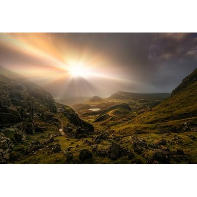 Fototapete PAPERMOON "Photo-Art MATT ANDERSON, TROTTERNISH RIDGE GEGENLICHT", bunt, B:4,5m L:2,8m, Vlies, Tapeten