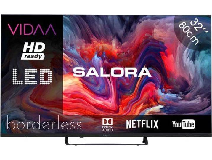 Salora FOD32HV - Smart TV - 32 Inch HD Ready - VIDAA TV - Borderless Design (2025)