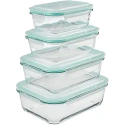 Frischhaltedosenset Jeff Blau/Transparent, 4-teilig